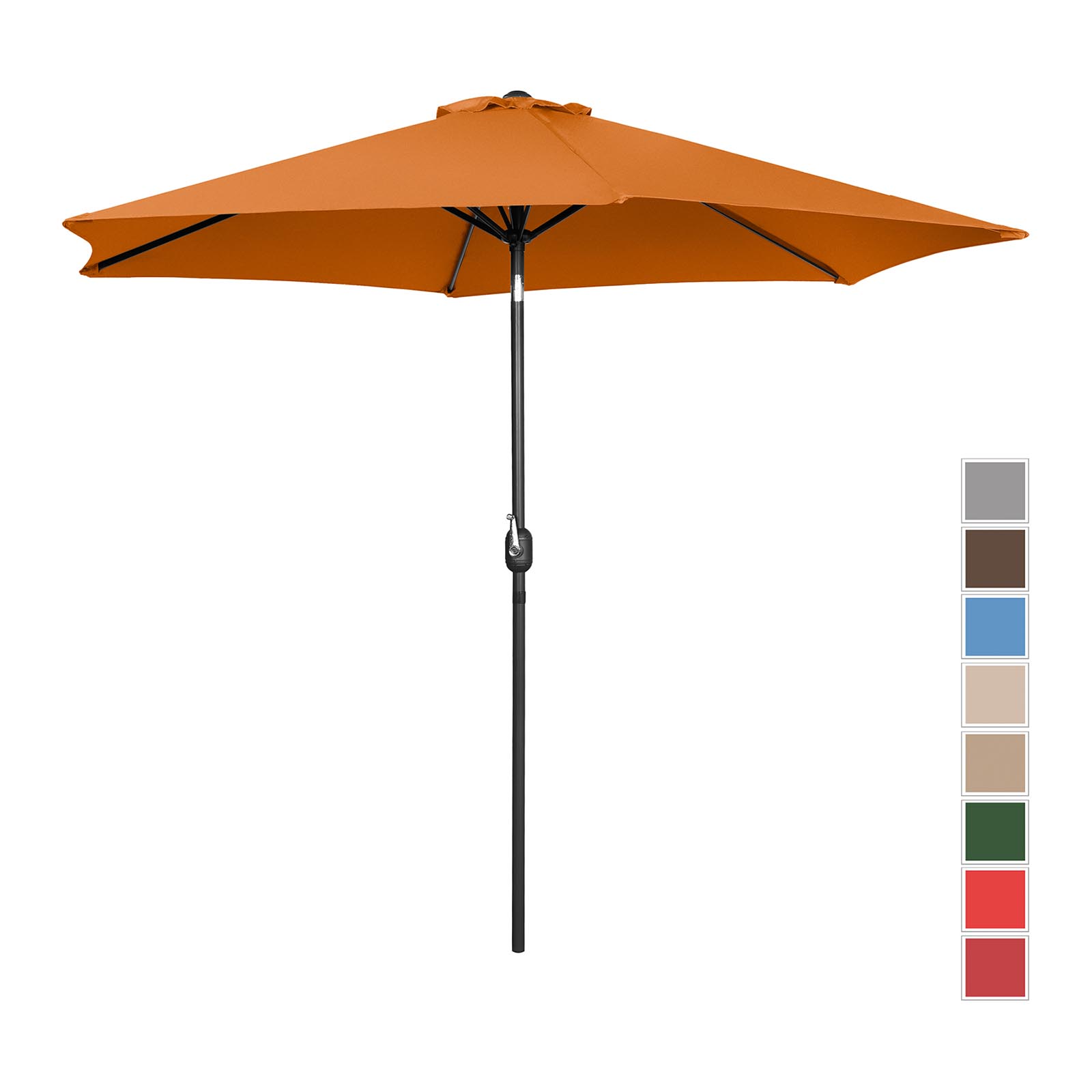 Parasoll stort - orange - sexkantigt - Ø 300 cm - fällbart