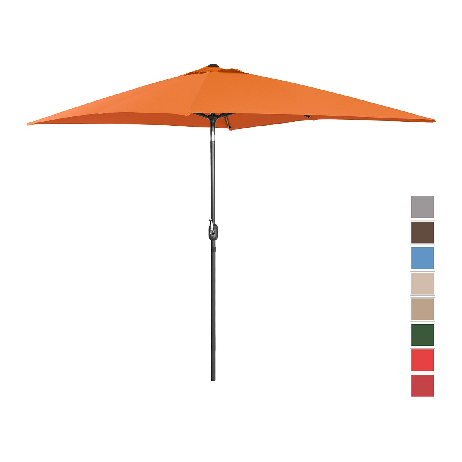 Parasoll stort - orange - rektangulärt - 200 x 300 cm - fällbart