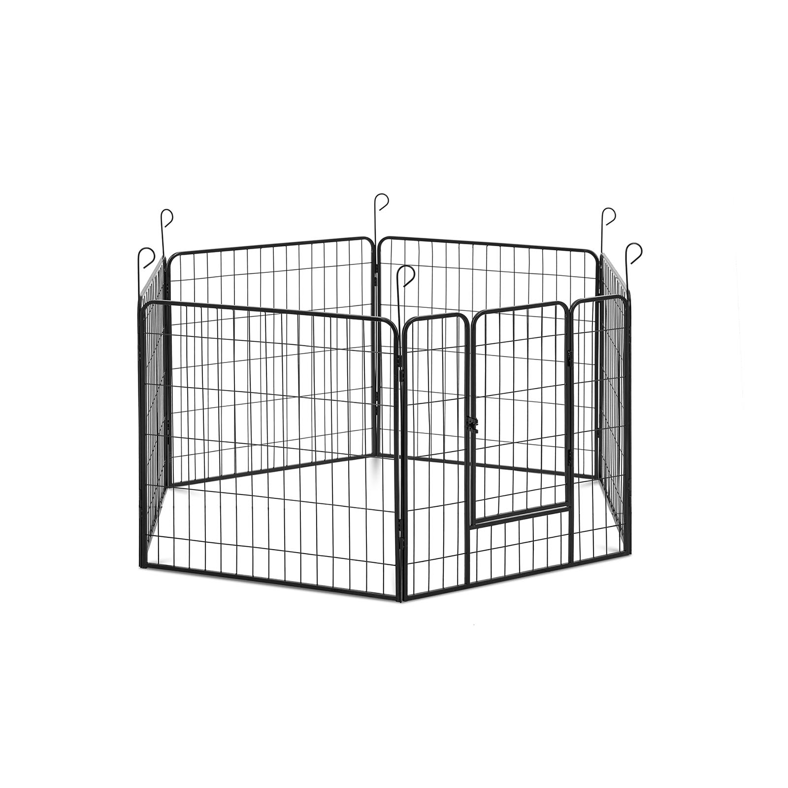 Valphage - Med dörr - 6 staketdelar - För inomhus och utomhusbruk